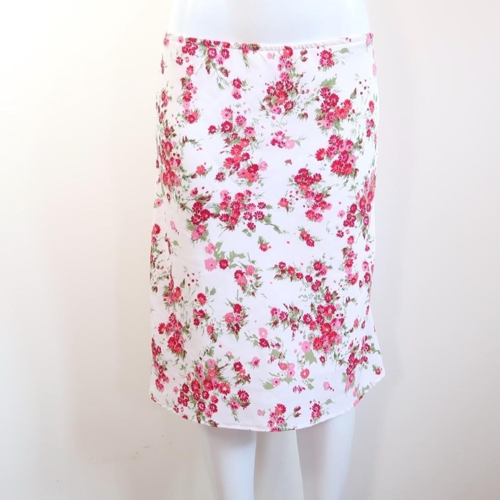 vintage pink floral midi skirt coquette